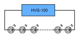 Рис. 11. Схема подключения светодиодов к HVG