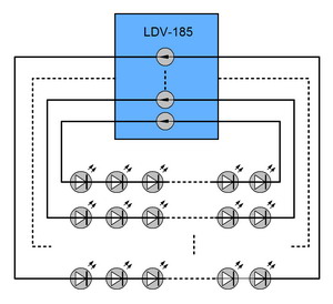 Рис. 13. Схема подключения светодиодов к LDV